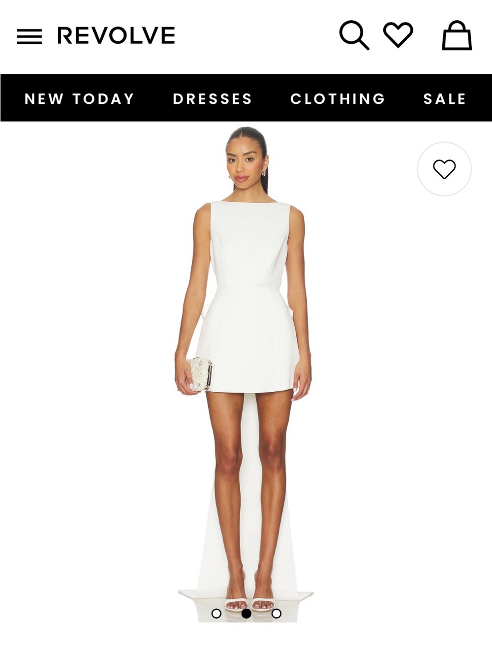 REVOLVE White High-Low Mini Dress with Train